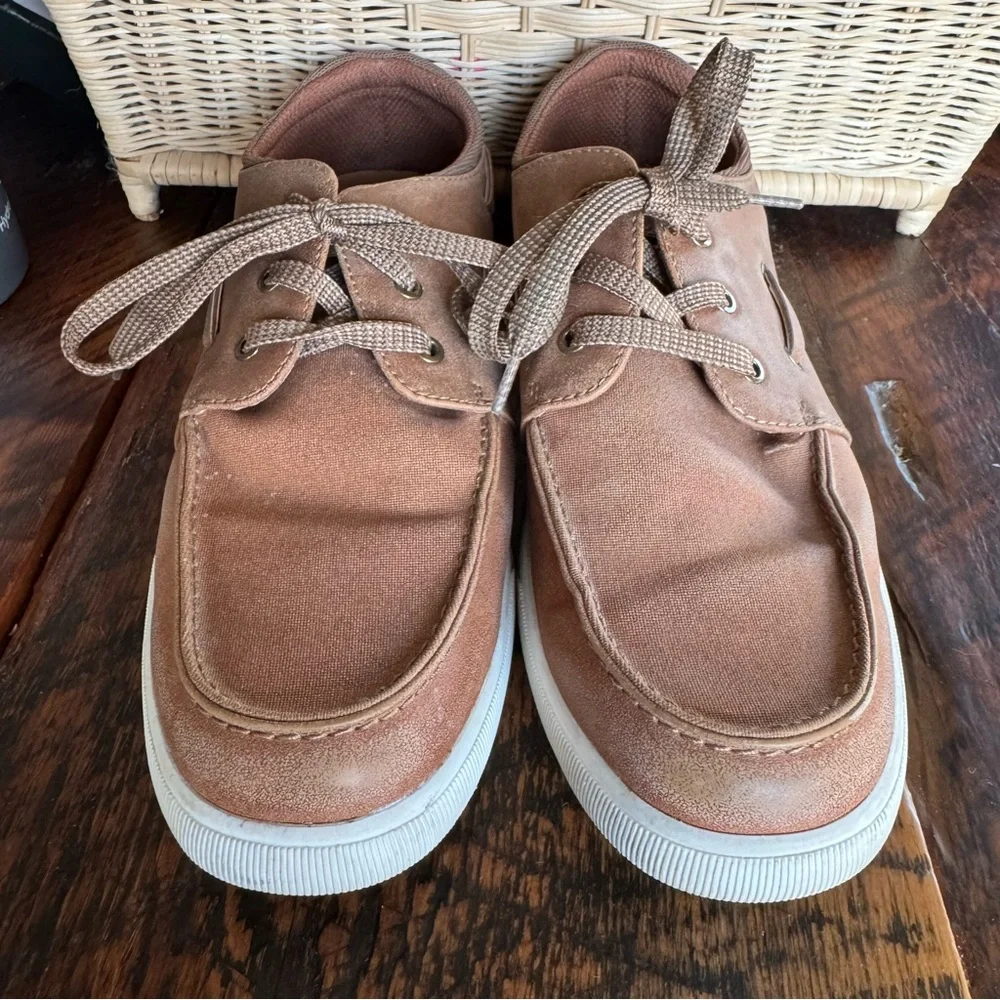 Mens JF J Ferrar Pelican Brown Lace Up Boat Men's Shoes Size 8M